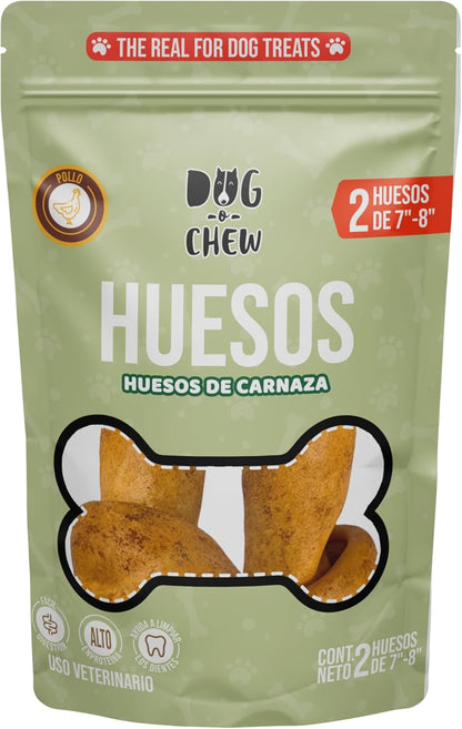 DOG-O-CHEW | Premios para Perro | Dog Treats | Premios Perro | Carnazas para Perro | Hueso de Carnaza | 2 Huesos x paq | Premios para Perro 100% Naturales| Sabor Tocino| 7" a 8" (18 a 20 cm)