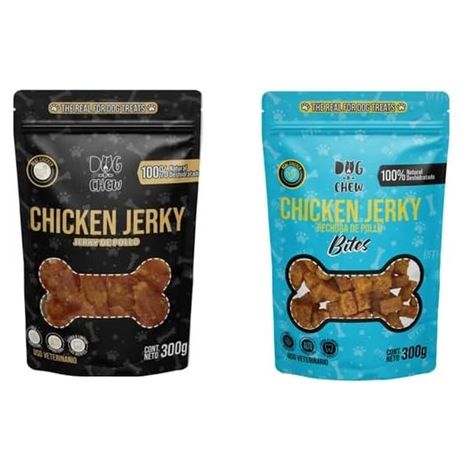 Kit Chicken Jerky + Chicken Jerky Bites. 300gr c/u.