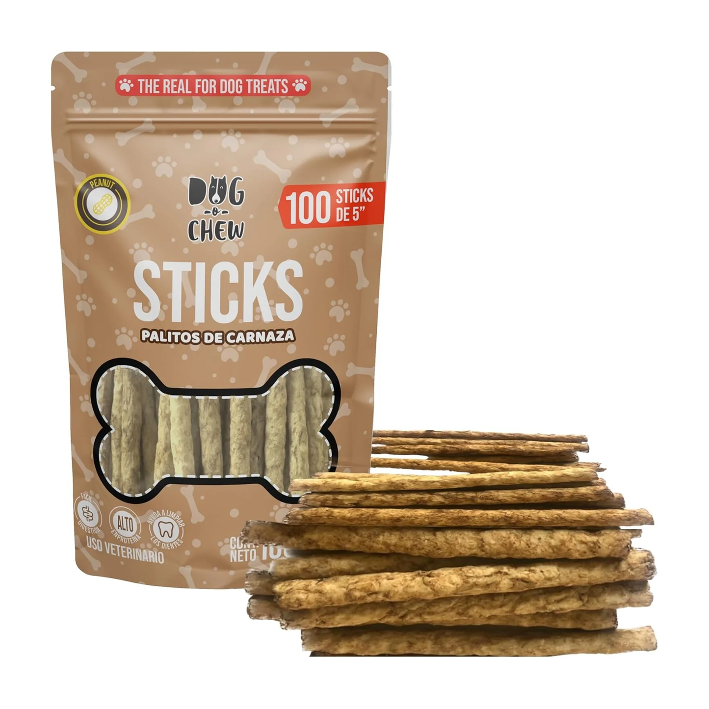 Sticks Cacahuate. Palitos de Res. Versión: Cacahuate. 100 pz.