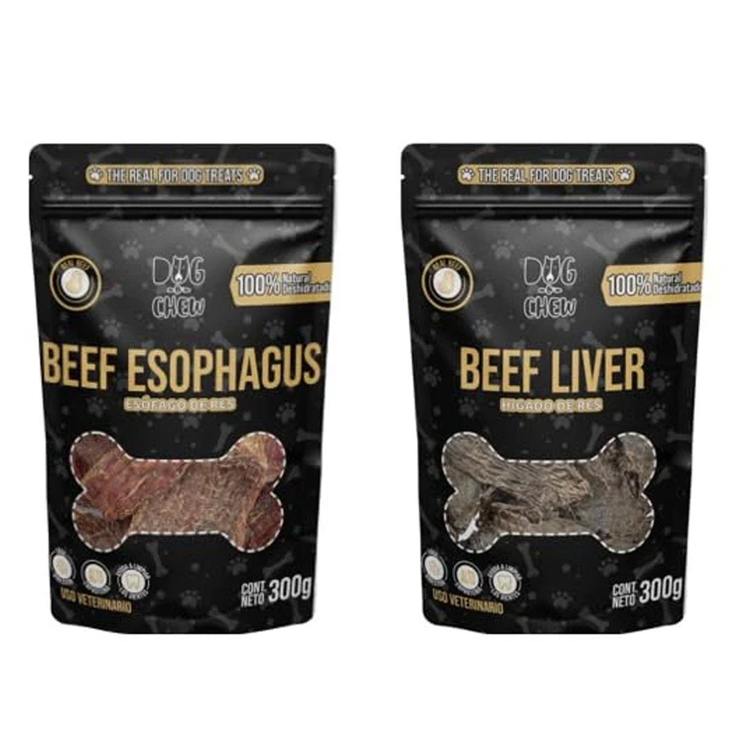 Kit Esófago Deshidratado + Higado Deshidratado. 300 gr. c/u.