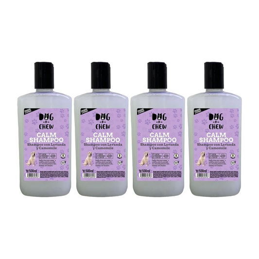 Kit Shampoo para Perro. Versión Calm (lavanda + camomila). 4 Botellas de 500 ml.
