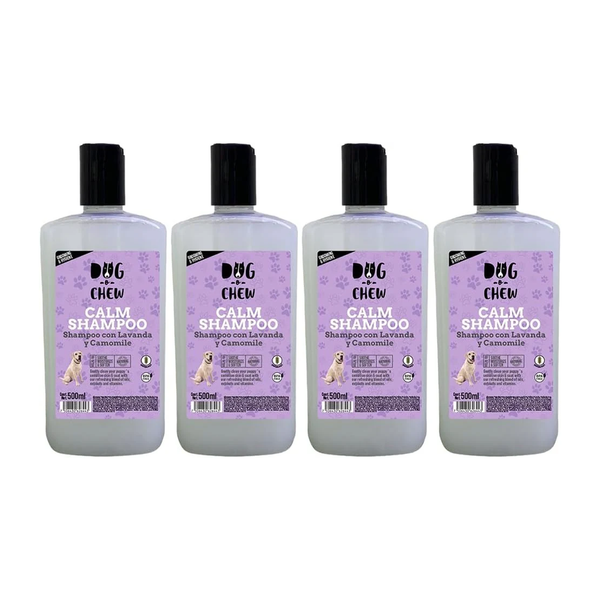 Kit Shampoo para Perro. Versión Calm (lavanda + camomila). 4 Botellas de 500 ml.