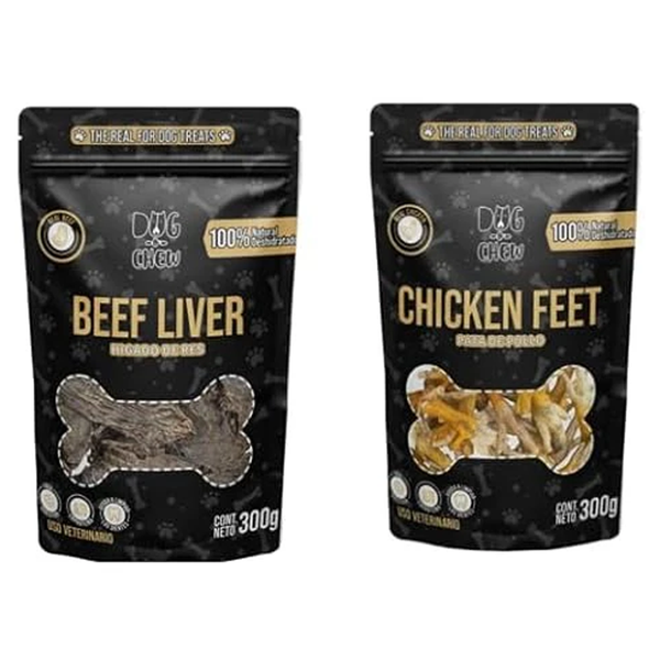 Kit Higado Deshidratado + Patitas de Pollo. 300gr c/u.