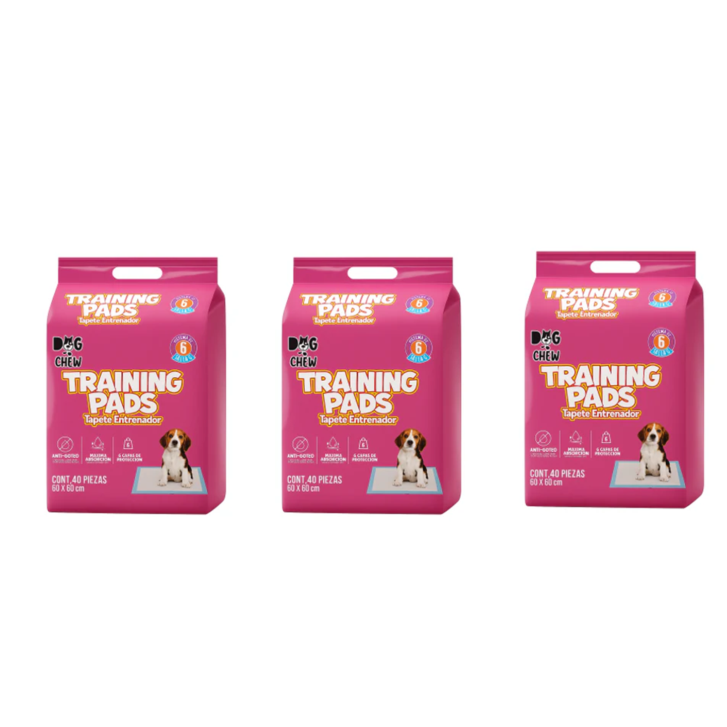 3 pack Tapete Entrenador. Grande. 60 x 60 cm.