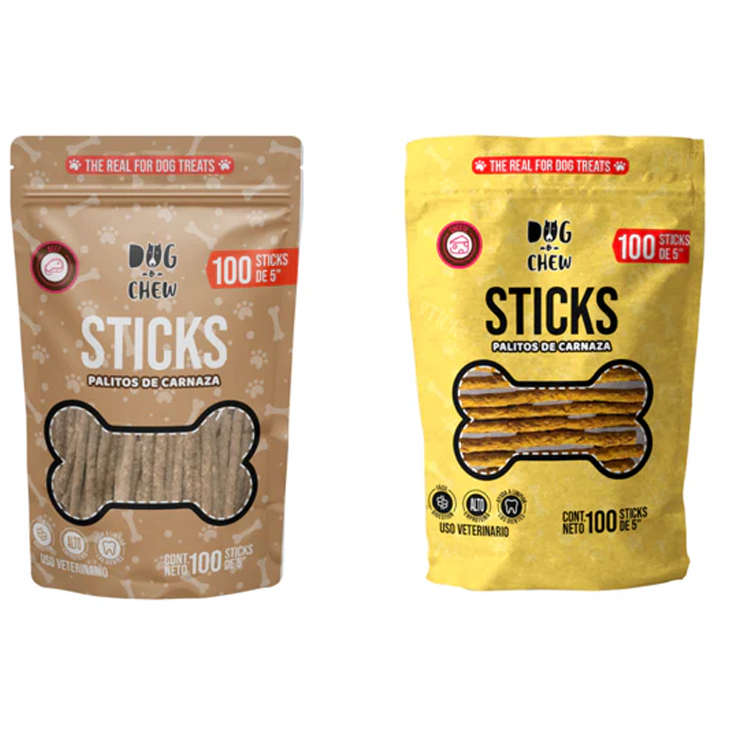 Kit Sticks Res + Sticks Queso. 2 Paq de 100 pz c/u.