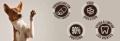 DOG-O-CHEW | Premios para Perro | Dog Treats | Premios Perro | Carnazas para Perro | Hueso de Carnaza | 2 Huesos x paq | Premios para Perro 100% Naturales| Sabor Tocino| 7" a 8" (18 a 20 cm)