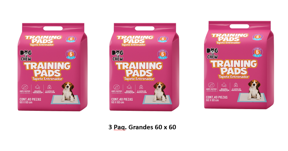 3 pack Tapete Entrenador. Grande. 60 x 60 cm.