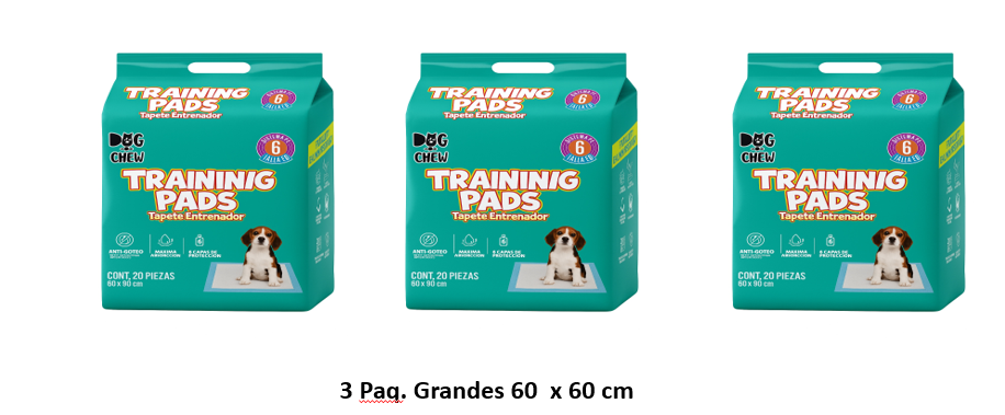 3 pack Tapete Entrenador. Extra Grande. 60 x 90 cm.