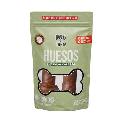 DOG-O-CHEW | Premios para Perro 100% Naturales | Dog Treats | Carnazas para Perro | Hueso de Carnaza | 2 Huesos por Paquete | Sabor Res | 7" a 8" (18 a 20 cm)