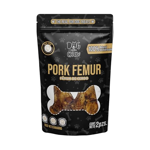 DOG-O-CHEW | Premios para Perro | Carnazas | Fémur de Cerdo Deshidratado | 2 Huesos por Paquete | 100% Naturales