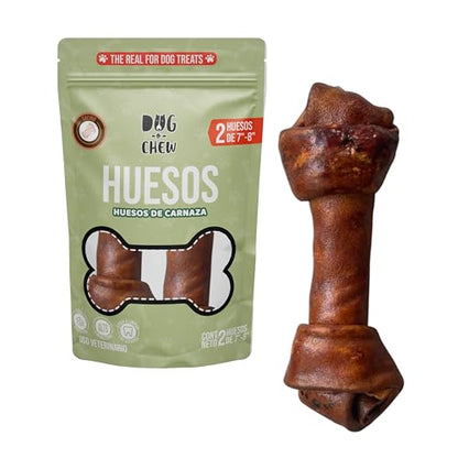DOG-O-CHEW | Premios para Perro | Dog Treats | Premios Perro | Carnazas para Perro | Hueso de Carnaza | 2 Huesos x paq | Premios para Perro 100% Naturales| Sabor Tocino| 7" a 8" (18 a 20 cm)