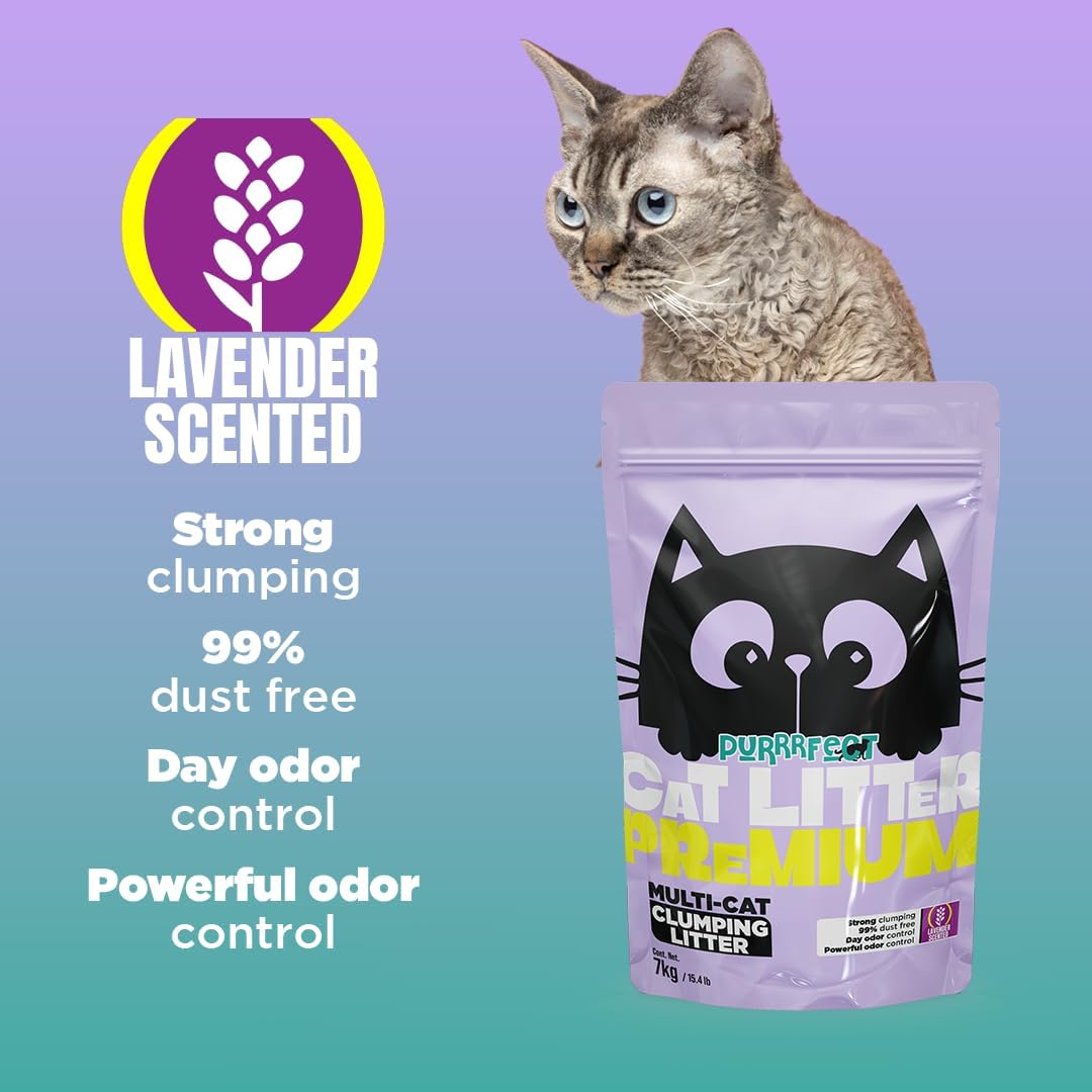 PURRRFECT CAT LITTER. Aroma Lavanda. 7 Kg