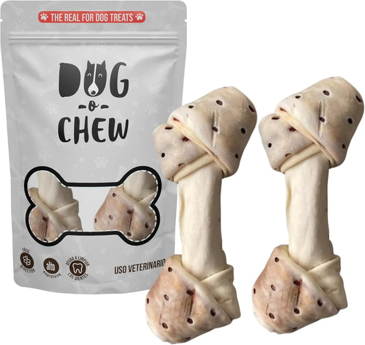 DOG-O-CHEW| Hueso para Perro | 18 cm | Perforado con Tocino | Carnazas para Perro | Carnaza para Perro | Hueso para Perro Grande | Tamaño 18 cm | Paquete de 2 Piezas |