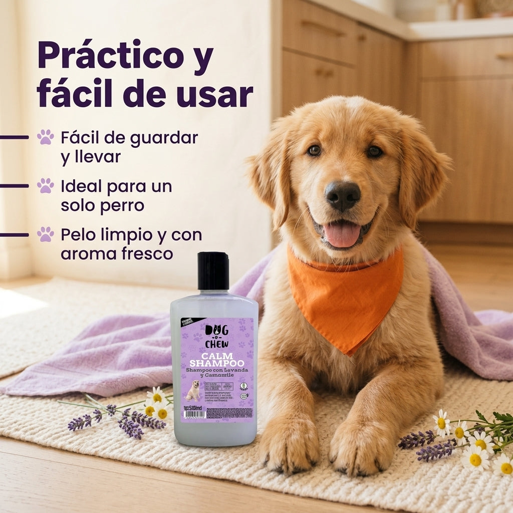 Shampoo para Perro. Versión Calm (Lavanda + Camomila). 500 ml.