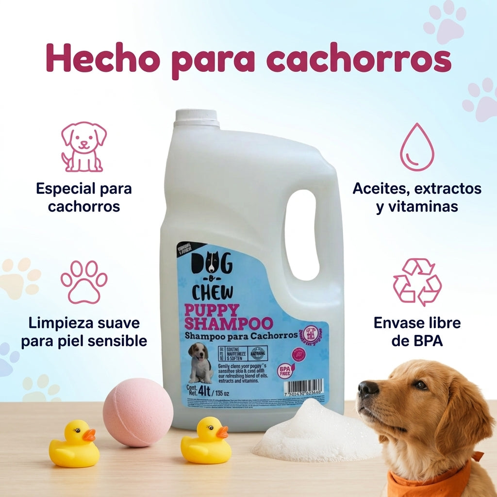 Shampoo para Perro. Versión Puppy (cachorro). 4 Litros.