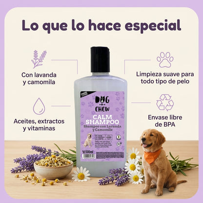 Shampoo para Perro. Versión Calm (Lavanda + Camomila). 500 ml.