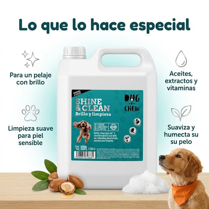 Shampoo para Perro Shine & Clean, Brillo y Limpieza, 10 litros