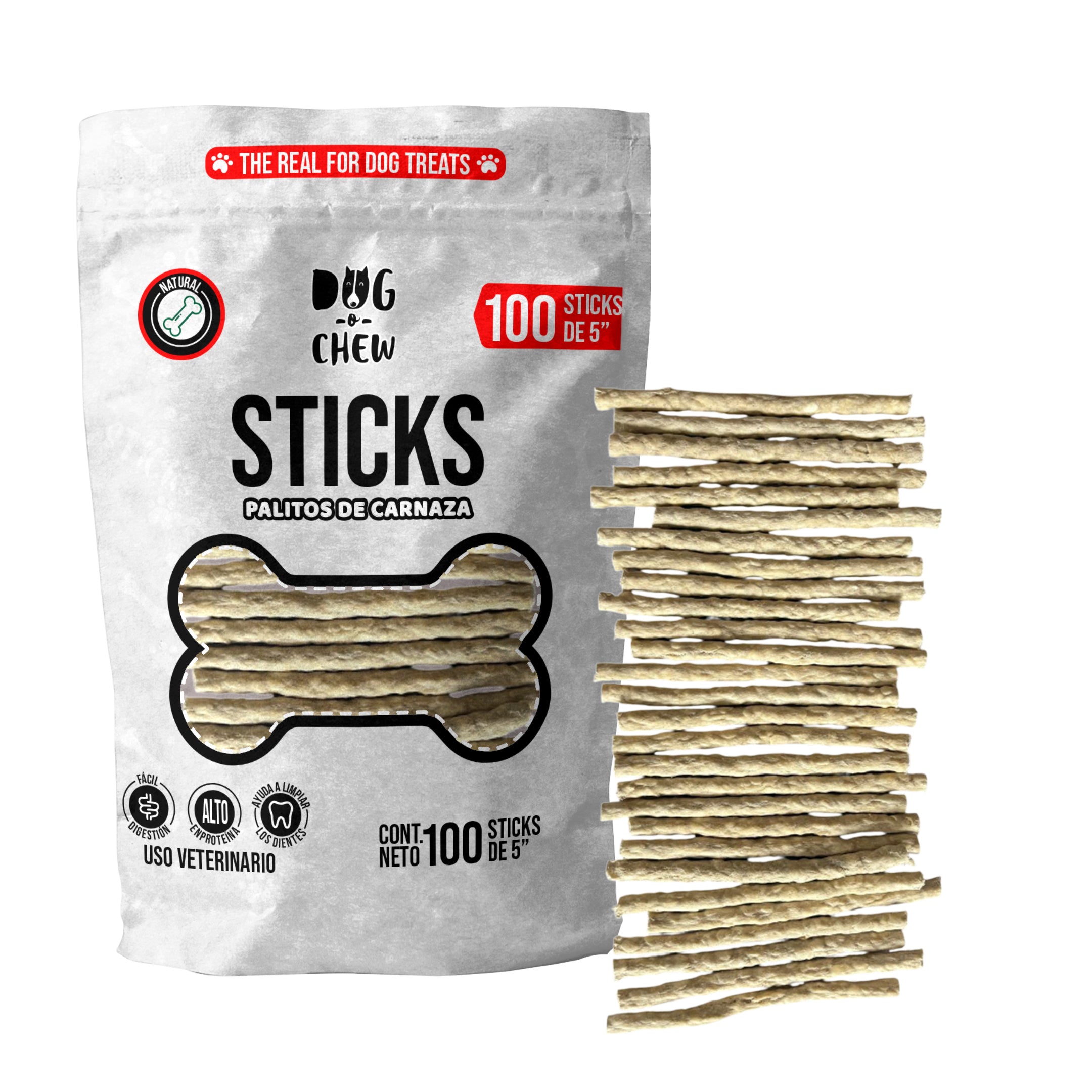 Sticks Naturales. Palitos de Res. Versión Natural. 100 pz.