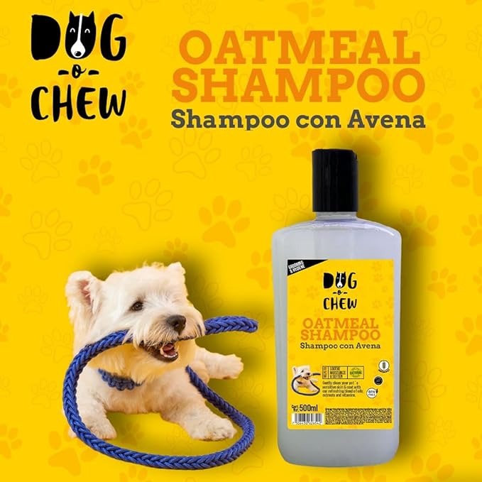 DOG-O-CHEW, Shampoo para Perro | Shampoo para Perro con Avena Humectante | Carnaza para Perro| Trenza Flexible 5" | 100% Natural | Premios para Perro | Carnaza para Perro |