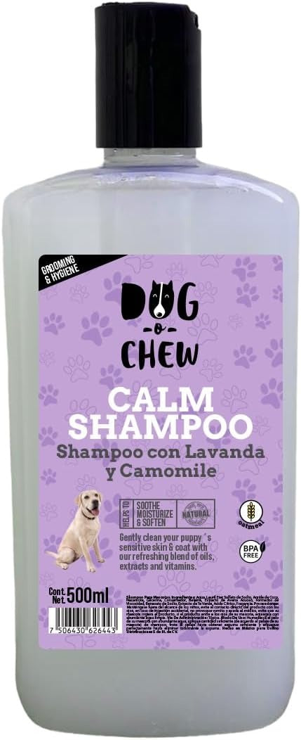 DOG-O-CHEW, Shampoo para Perro | Shampoo para Perro| Humectante |500 ml. | Estetica | Pets | Calm | Lavanda y Camomila