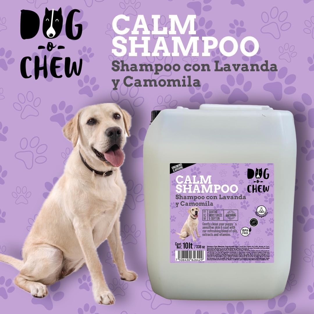 DOG-O-CHEW, Shampoo para Perro | Shampoo para Perro | Humectante |10 litros. | Estetica | Pets | Calm con Lavanda Y CAMOMILA |