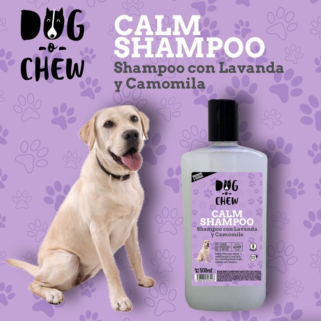 DOG-O-CHEW, Shampoo para Perro | Shampoo para Perro| Humectante |500 ml. | Estetica | Pets | Calm | Lavanda y Camomila
