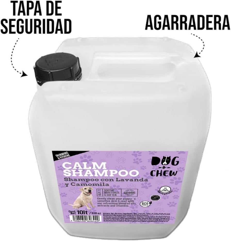 Shampoo para perro. Versión Calm (Lavanda + Camomila). 10 litros.