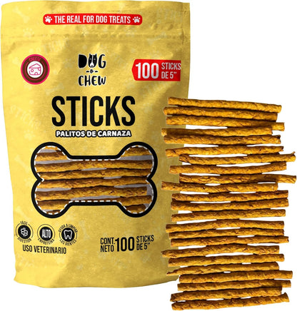 DOG-O-CHEW | Carnaza para Perro | Premios para Perro | Perro | Palitos de Carnaza | Sticks para Perro | Sabor Queso| Premio para Perrp|100% Natural | NO Almidones| Carnazas para Perro|