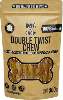 DOG-O-CHEW, Carnaza de Perro con Pechuga de Pollo Deshidratada, Twist, Carnaza, 300 gr /15 cm