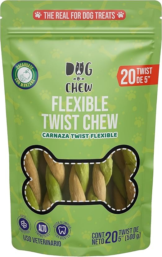 DOG-O-CHEW, Carnaza Flexible 5" | 100% Natural | Premios para Perros