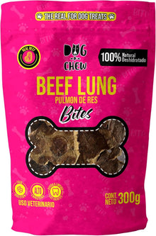 DOG-O-CHEW | Pulmon de Res Bites | Beef Lung Bites | Premios Perro | Carnazas para Perro | Pulmon de Res Deshidratado en Forma de Bites | Carnaza Deshidratada|