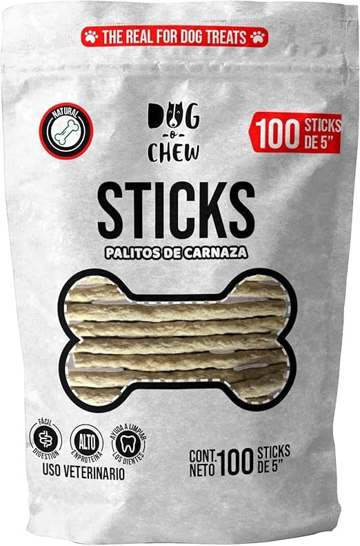 DOG-O-CHEW | Carnaza para Perro | Premios para Perro | Perro | Palitos de Carnaza | Sticks para Perro | Sabor Natural | Premio para Perrp|100% Natural | NO Almidones| Carnazas para Perro|