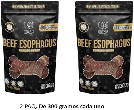 DOG-O-CHEW | Premios para Perro Deshidratados| Carnaza para Perro Dehidratada| Premios para Perro 100% Naturales | Snacks para Perro| 100% Naturales | (600 Gramos, Esófago de Res)