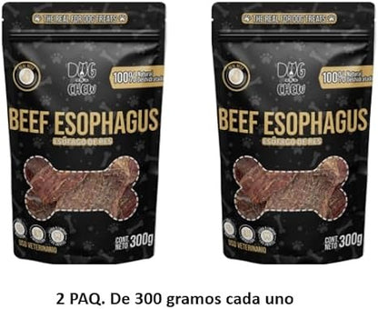 DOG-O-CHEW | Premios para Perro Deshidratados| Carnaza para Perro Dehidratada| Premios para Perro 100% Naturales | Snacks para Perro| 100% Naturales | (600 Gramos, Esófago de Res)