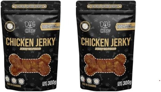 DOG-O-CHEW | Premios para Perro Deshidratados| Carnaza para Perro Dehidratada| Premios para Perro 100% Naturales | Snacks para Perro| 100% Naturales | 2 piezas (600 Gramos, Chicken Jerky)