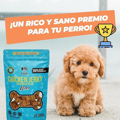 DOG-O-CHEW | Premios para Perro Deshidratados| Carnaza para Perro Dehidratada| Premios para Perro 100% Naturales | Snacks para Perro| 100% Naturales | (600 Gramos, Chicken Jerky Bites)