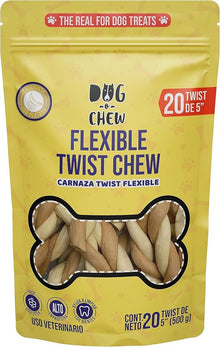 DOG-O-CHEW, Trenza Flexible 5" para Perro | 100% Natural | Premios y Carnaza Flexible | Premio para Masticar