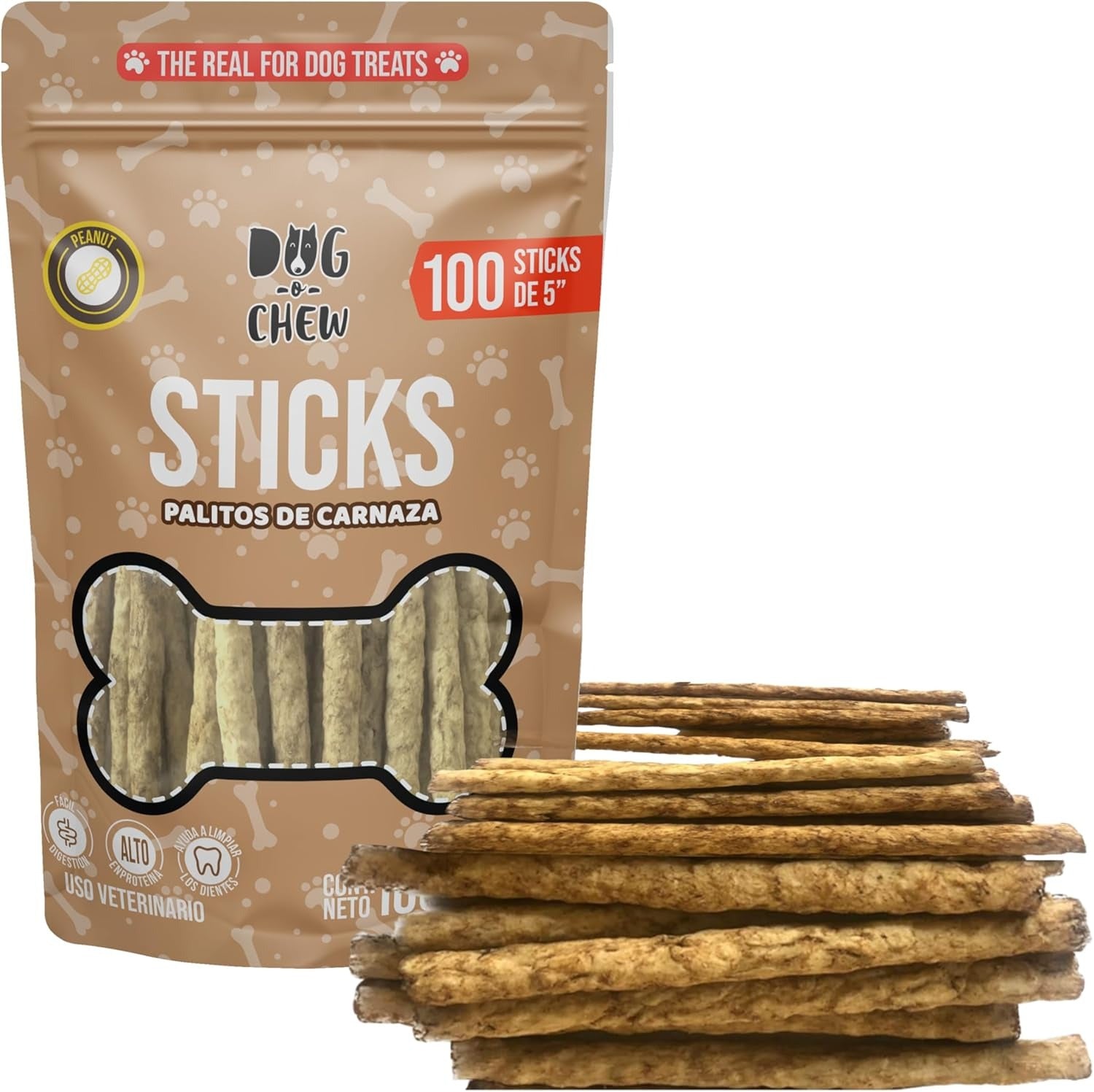 Sticks Cacahuate. Palitos de Res. Versión: Cacahuate. 100 pz.