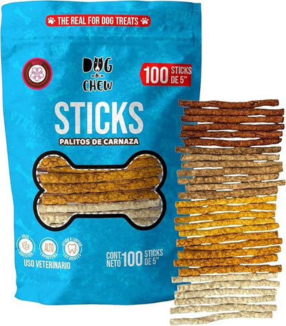 DOG-O-CHEW | Carnaza para Perro | Premios para Perro | Perro | Palitos de Carnaza | Sticks para Perro | Sabor Mixto| Premio para Perrp|100% Natural | NO Almidones| Carnazas para Perro|