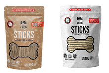 DOG-O-CHEW | 2 pack Flat Flex Sticks | Sabor Res y Tocino| 2 Paq de 40 piezas c/u